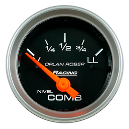 [351 N 12V] Ind. de nivel de comb. 12v Racing Negro Ø52 V180Ω