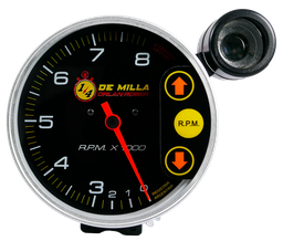 [832 N 8K ER CL] Tacómetro Ø125. Comp. Negro 8K 1/4 milla. Escala red. c/spark cut.